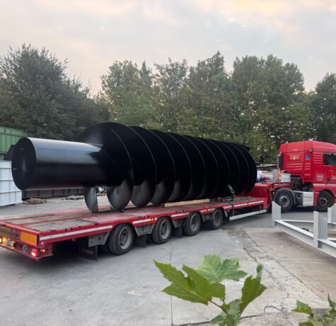 Coclea per trattamento rifiuti in acciaio al carbonio con rivestimento antiusura